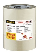 Lot de 3 rouleaux adhésifs de masquage L. 50 m x l. 48 mm - Brico Dépôt