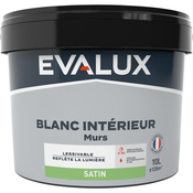 Peinture Blanche intérieure, murs Satin 10 L - Evalux - Brico Dépôt