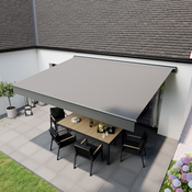 Store banne motorisé avec semi cassette 4 x 3 m Gris - Blooma - Brico Dépôt