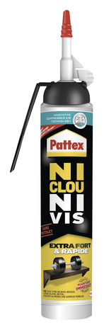 Colle blanche Ni Clou Ni Vis extra fort & rapide, cartouche prête à l'emploi 266 g - Pattex - Brico Dépôt