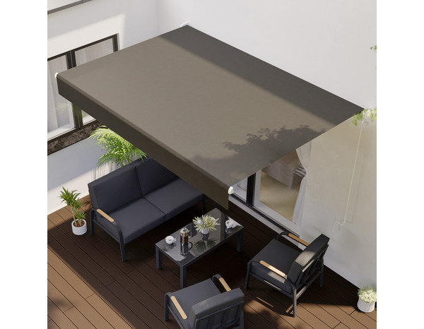 Store banne manivelle 2,5 x 2 m Taupe - Blooma - Brico Dépôt